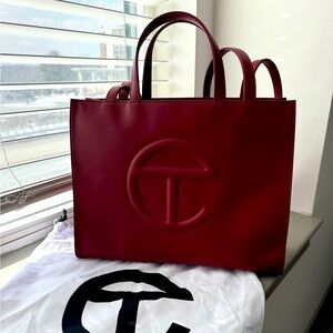 Telfar Medium Shopping Bag in Oxblood